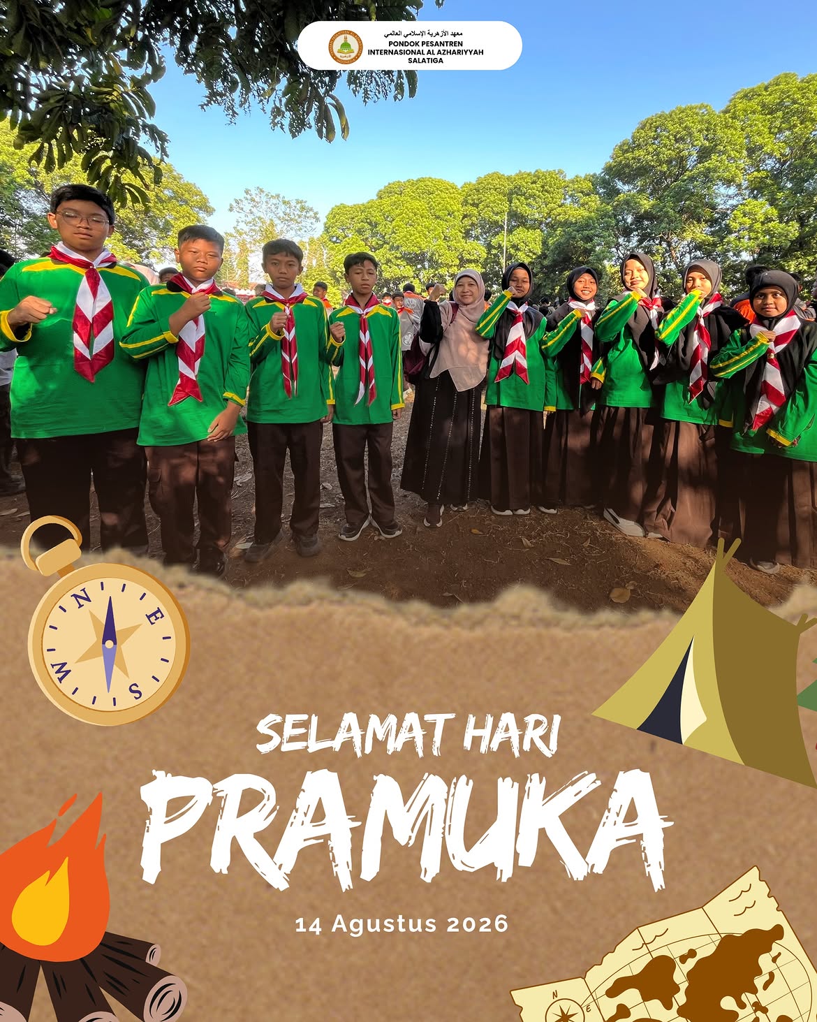 Semarak Hari Pramuka ke-65, Kwarran Sidorejo Gelar Jalan Santai Keliling Kota Salatiga